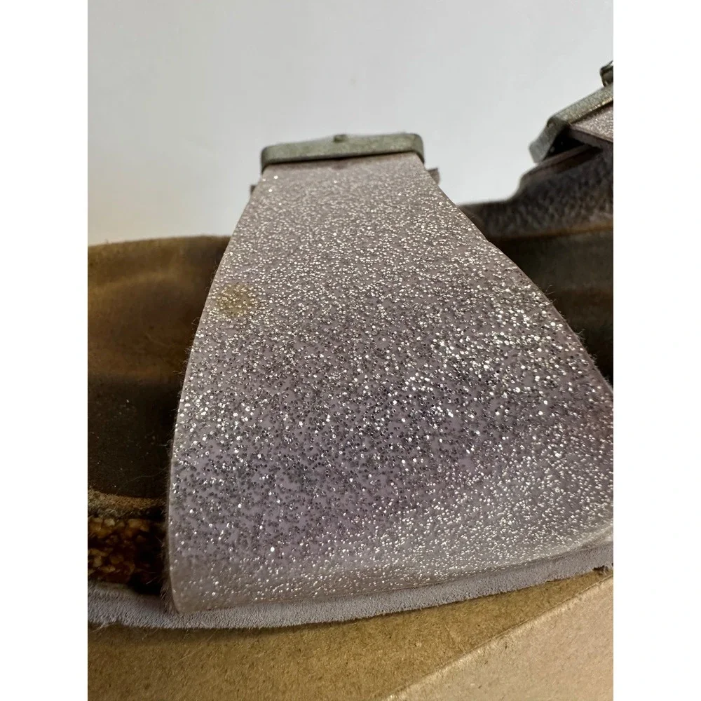 Birkenstock Arizona Sandals Girls Size 34 Purple Glitter HTF Sparkly Slides
